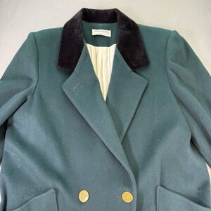 Vintage Forecaster of Boston Double Breasted Green Wool Coat Women's Sz XL 13/14
